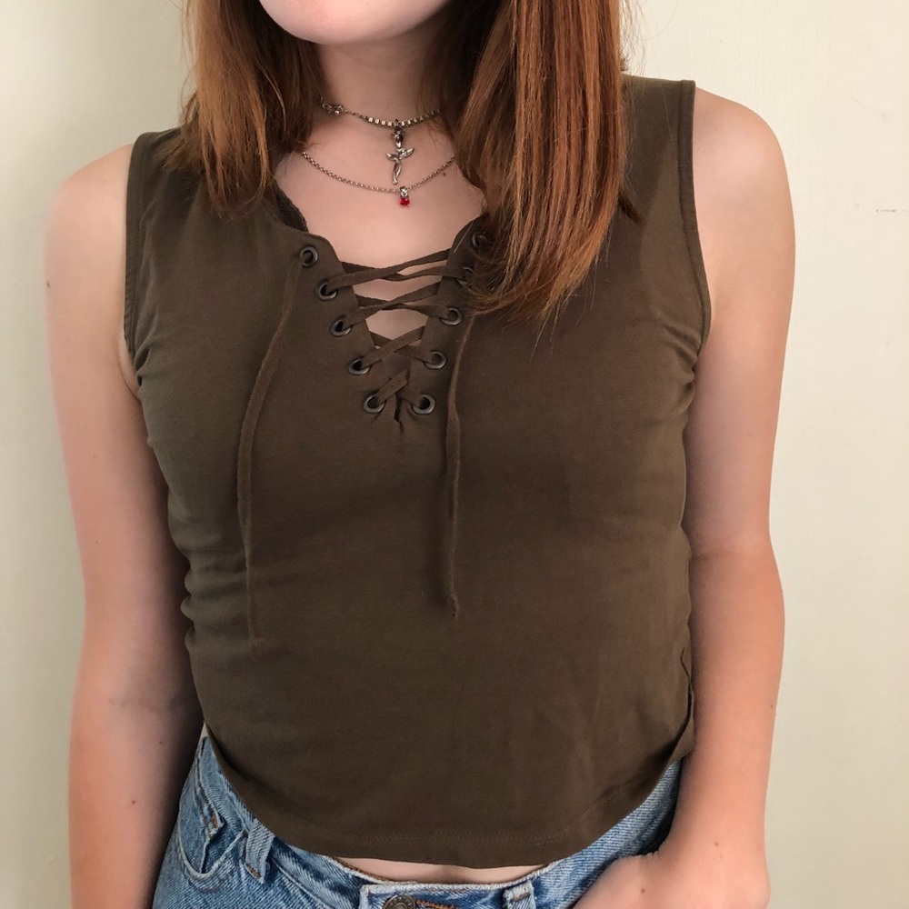 Tie Up Army Green Tank
